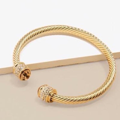 Gold Plated Cable Cuff Bracelet