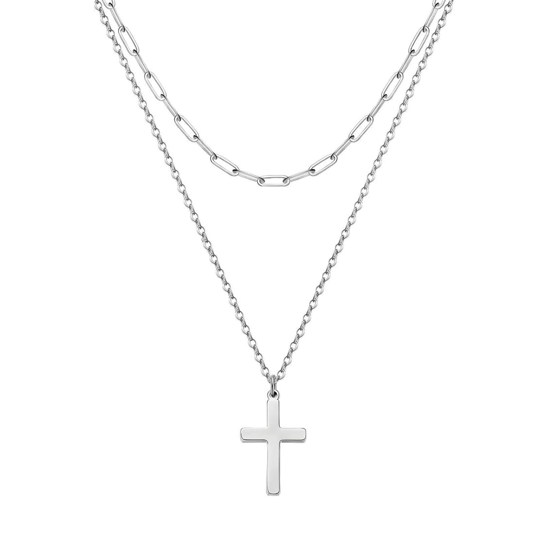 Cross Multi Chain Necklace