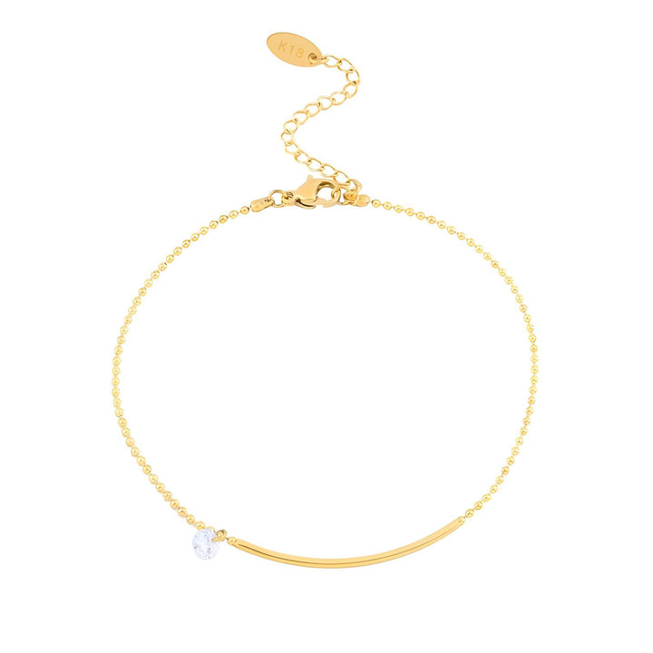 Single Stud Gold Plated Anklet