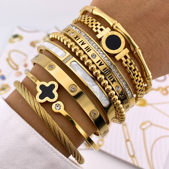 Studded Gold Bangle